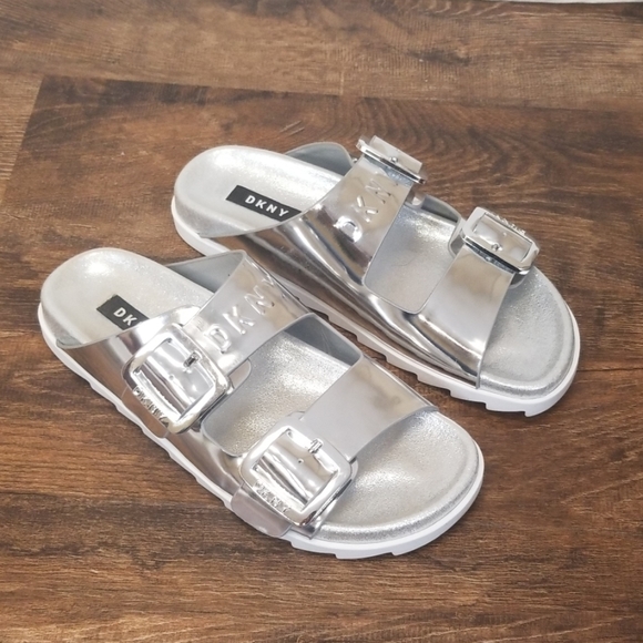 dkny covo platform slide sandals